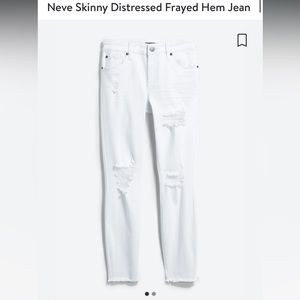 White skinny distressed jeans